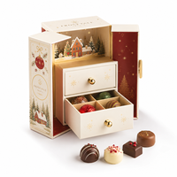 Boîte cadeau rigide de luxe personnalisée pour Noël avec tiroirs, emballage pop-up pour chocolats, bonbons, cadeaux de fêtes