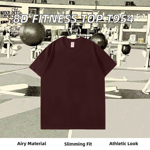 Haut de sport pour femme 8D, coupe régulière, printemps/été, nouveau design, respirant, logo, col rond, manches courtes, tricot en élasthanne/coton - Product Image 2