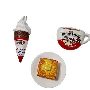 Imán decorativo para refrigerador de Hong Kong, simulación de té con leche, piña, huevo y azulejo - Product Image 2