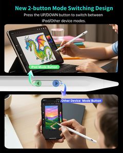 Stylet universel HK-HHT à charge rapide, haute sensibilité, actif pour tablettes Android et montres, blanc, 6,18 pouces - Product Image 3