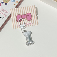 Porte-clés pendentif en forme d'os pour chien et chat, couleur dégradée, style Instagram, dessin animé créatif, pour sac à dos et étui d'écouteurs