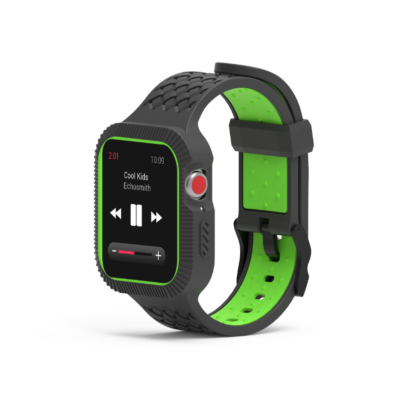 Para Apple watch 4/5 Correa iwatch correa de silicona reloj de Apple dos de color integrado Correa caso 40mm 44mm