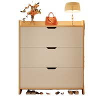 Meuble à chaussures moderne nordique à rabat ultra-plat, organisateur d'entrée avec étagères grande capacité, design peu encombrant pour couloir