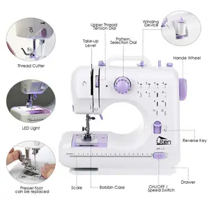 จักรเย็บผ้า overlocker หนังไฟฟ้า 505 พร้อมรายการส่งเสริมการขาย ชุดเย็บผ้าซิป กระเป๋าเดินทาง ชุดเย็บผ้าขนาดเล็ก