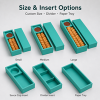 Boîtes cadeaux rigides personnalisées avec couvercle, boîtes d'emballage pour biscuits avec compartiment et emplacement pour récipient à sauce, logo personnalisé pour les produits de boulangerie