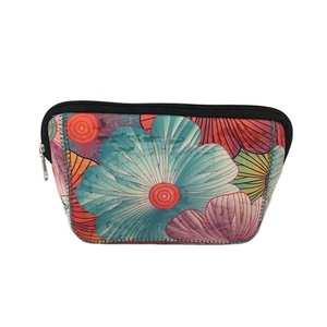 Lady Fashion Travel Makeup <strong>Bag</strong> Neoprene Frosted Flower Custom <strong>Cosmetic</strong> <strong>Bag</strong> - Product Image 3