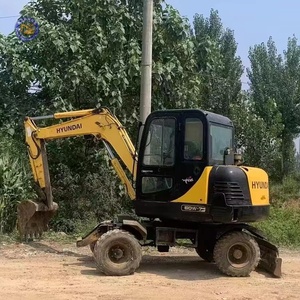 High Quality Hyundai Brand New Excavator Construction 60W-7 Original 6 Ton Hydraulic Excavator Mini <b>Small</b> <b>Wheel</b> Excavator - Product Image 1