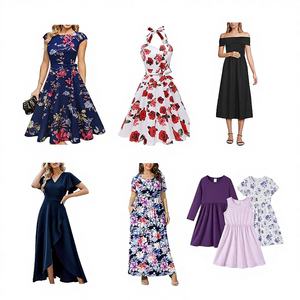 Stock de vêtements mixtes neufs pour femmes, mode été, vêtements en gros à bas prix, robe modèle Guangdong QZ-006 - Product Image 1
