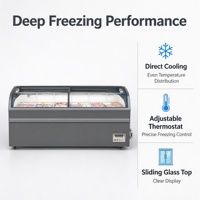 Congélateur et Réfrigérateur Électrique Commercial Compact à Double Porte en Verre à Refroidissement Direct pour Cuisine - Équipement de Réfrigération