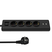 Prise électrique intelligente d'angle UE, 3 prises avec 2 USB et 1 type-C, horizontale escamotable, 220-250V 50Hz 16A