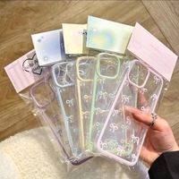 Nouvelle coque de téléphone souple antichoc et étanche en TPU, transparente, avec nœud papillon bleu simple, électroplaquée, pour iPhone 17 16 15 14 13 12 Pro Max