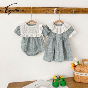Baju Musim Panas Bayi Baru Lahir Pakaian Bayi Perempuan Motif Bunga Romper Lengan Pendek Set Pakaian Bayi - Product Image 1