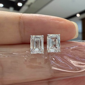 ต่างหูเพชรทรงหลากหลายแบบ SGARIT 18K ทองคำขาว เพชรเพาะเลี้ยงในห้องปฏิบัติการ ต่างหูแบบติดหูทรงโซลิแทร์สำหรับผู้หญิง - Product Image 2