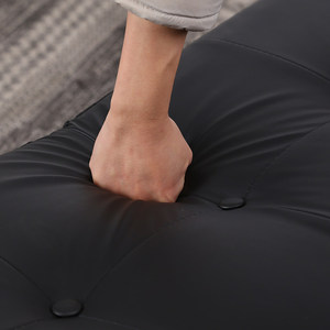 Modern Minimalist Simple Black PU Leather Stackable <strong>Footstool</strong> One Seat <strong>Sofa</strong> Creative Lazy <strong>Bed</strong> - Product Image 5
