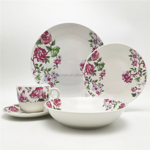 Set di stoviglie <span class=keywords><strong>Arcopal</strong></span> all'ingrosso occidentale in ceramica porcellana Bone china forma quadrata 20 pezzi Set da pranzo per 4 persone - Product Image 4