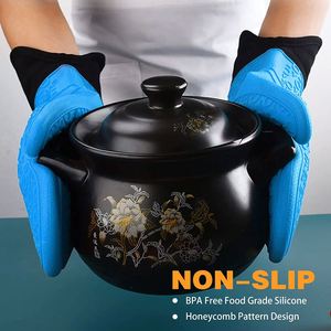 <b>Silicone</b> Printed Oven Mitts Heat-Resistant Cooking Gloves for Barbecue Grill and <b>Baking</b> Ambient Mittens for Kitchen Use - Product Image 5