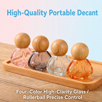 Flacon roll-on en verre coloré de 14 ml avec bouchon en bois, pour huiles essentielles, parfums, soins de la peau, sérum, rechargeable, bouchon à vis, logo personnalisé, ODM