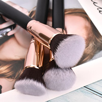 Kuas Blush Tunggal 3-in-1, Kuas Kontur, Kuas Bedak, Alat Rias, Kuas Foundation untuk Wanita