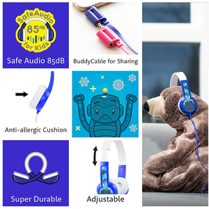 Casque Bluetooth sans fil tendance pour enfants avec suppression active du bruit, stéréo, sans BPA, idéal pour l'avion et l'étude - Product Image 1