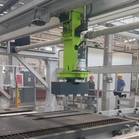 Robot portique industriel de 17 m avec moteur, boîte de vitesses, PLC et roulement, puissance de 3 kW pour le tri, le chargement et le déchargement de tôles d'acier