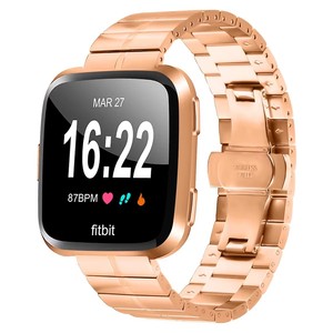 <span class=keywords><strong>Bracelet</strong></span> de montre en acier inoxydable à <span class=keywords><strong>prix</strong></span> de gros, boucle papillon pour <span class=keywords><strong>Fitbit</strong></span> Versa, accessoire de montre intelligente, <span class=keywords><strong>bracelet</strong></span> de remplacement - Product Image 1