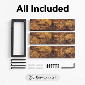 Estante de Pared de Madera Ou Shumei, Rectangular, de Tres Niveles, de Nogal, para Baño, Duradero - Product Image 5