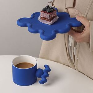 High Classic Memphis Middle East Apathy Style Coffee Cup Saucer <b>Set</b> - Product Image 5