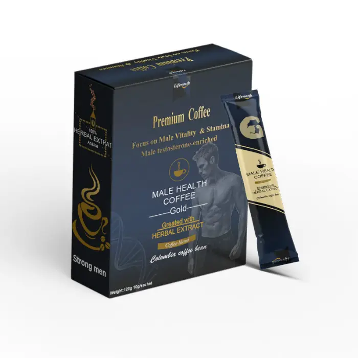 Lifeworth men power herbal Extract Sea Cucumber Oyster Maca Extract instant coffee with ginseng extract private label