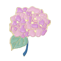 Broche personnalisée en émail sur le thème de l'amour, série de fleurs de lys et de violets frais, idéale pour les diplômes et la création de bijoux sur mesure