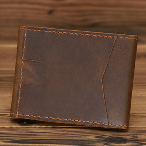 Portafoglio sottile in vera pelle con Logo personalizzato stile Vintage portacarte portadocumenti portadocumenti - Product Image 3