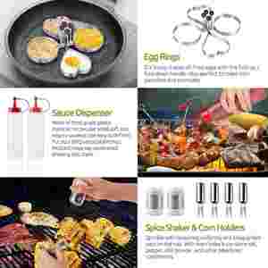 Kit de Accesorios para Plancha, 38 Piezas, Espátula para Plancha Plana, Juego de Herramientas para Asar - Product Image 5