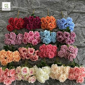 <span class=keywords><strong>Bouquet</strong></span> <span class=keywords><strong>de</strong></span> roses artificielles en soie, 7 têtes, plusieurs couleurs, pour mariage, maison, décoration extérieure - Product Image 1