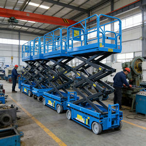 Plataformas elevadoras <span class=keywords><strong>de</strong></span> tijera autopropulsadas <span class=keywords><strong>de</strong></span> 10m y 12m con batería, neumáticos <span class=keywords><strong>de</strong></span> caucho sólido, las más vendidas en China para <span class=keywords><strong>alquiler</strong></span>. - Product Image 5