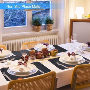 4 pièces ensemble résistant à la chaleur lavable résistant aux taches anti-dérapant feutre <span class=keywords><strong>Table</strong></span> napperons sous-verres <span class=keywords><strong>couverts</strong></span> sacs pour salle à manger <span class=keywords><strong>Table</strong></span> <span class=keywords><strong>de</strong></span> cuisine - Product Image 4