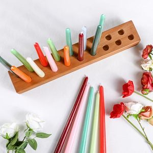 Bougeoirs en bois pour bougies coniques pour fête d'anniversaire, centre de table, bougeoirs géants en bois de style ferme, décorations - Product Image 6