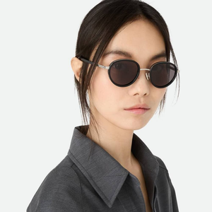 Bottega BV Retro Round Oval Sunglasses Metal Acetate Frame UV Protection Fashion Eyewear for Men Women Veneta - Product Image 2