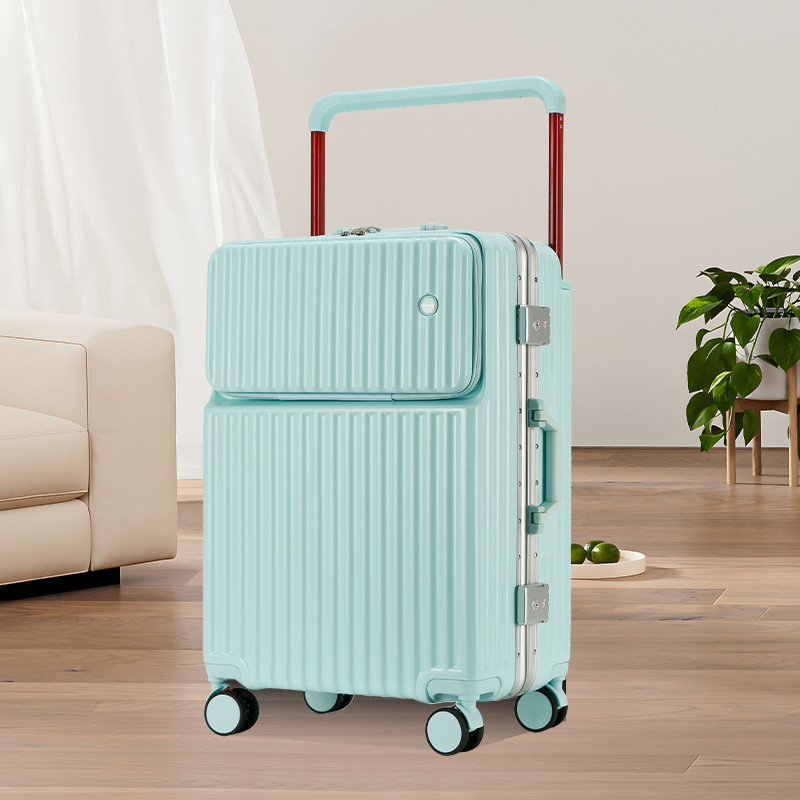 สีฟ้ามิ้นท์ [โครงอลูมิเนียม, เปิดด้านหน้า, คันชักกว้าง]