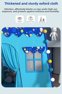 Carpa de Juego Plegable para Niños, Castillo de Princesa, Casa de Juegos para Niños y Niñas, Interior y Exterior, Portátil, con Área de Dormir Separada, Segura - Product Image 3