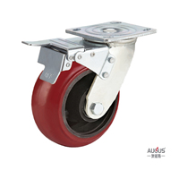 Fil PU à bord rond rouge avec roulette en aluminium avec chargement de 200 à 400 kg de roulette robuste -- roulette spéciale