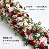 Guirlande florale artificielle multicolore en soie, roses et pivoines mélangées, pour décoration de mariage, mur, fenêtre, table