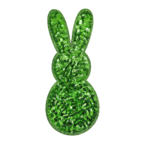Groothandel op maat gemaakte geborduurde chenille patches, strijkbaar op hoodies, met schattig konijn, hart en bloem voor Moederdag