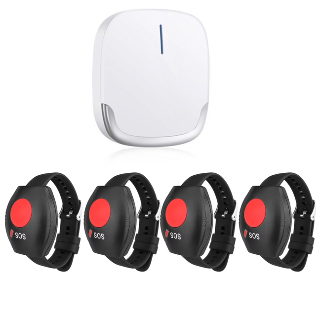 Manufacturer Stock Wireless Pager System with Calling Buttons for Elderly Caregiver Nurses Clinic Nursing Home