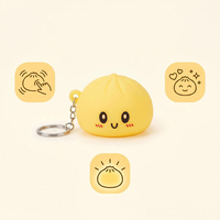 Porte-clés Mini Dumplings 2026 en silicone, jouet anti-stress lumineux à expression mignonne, breloque de sac de dessin animé