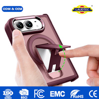Étui pliable pour iPhone Duo, toucher mat, béquille intégrée, chargement magnétique sans fil, coque de protection antichoc