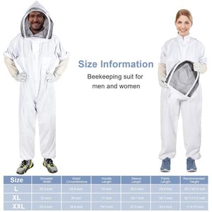 Pomelo New One-Piece Beekeeping Protective <b>Suit</b> with Sheepskin Gloves White Anti-Sting Polyester Beekeeper Jacket & Gloves Set - Product Image 5