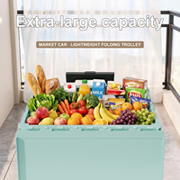 Chariot à main pliable en une seconde, ergonomique et léger, idéal pour le service de traiteur, capacité extra-large de 65 L