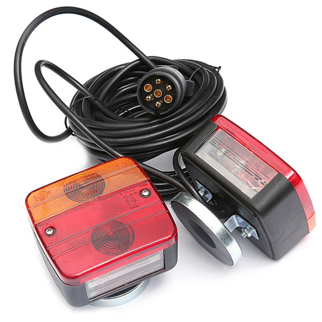 Magnetic LED Trailer Towing Light Kit Reflex Universal Rear Light Board Tail Brake Indicator License Plate Light 2 LED PC