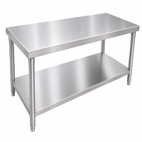Table de travail en acier inoxydable sur mesure, non standard, pour cuisine commerciale, fabriquée en usine