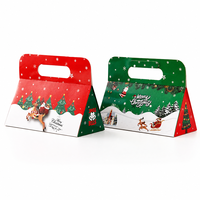 Sac en papier de luxe personnalisé pour cadeaux de Noël, emballage de bougies, carton blanc 350 g/m², poignées découpées, impression laminée, faible MOQ