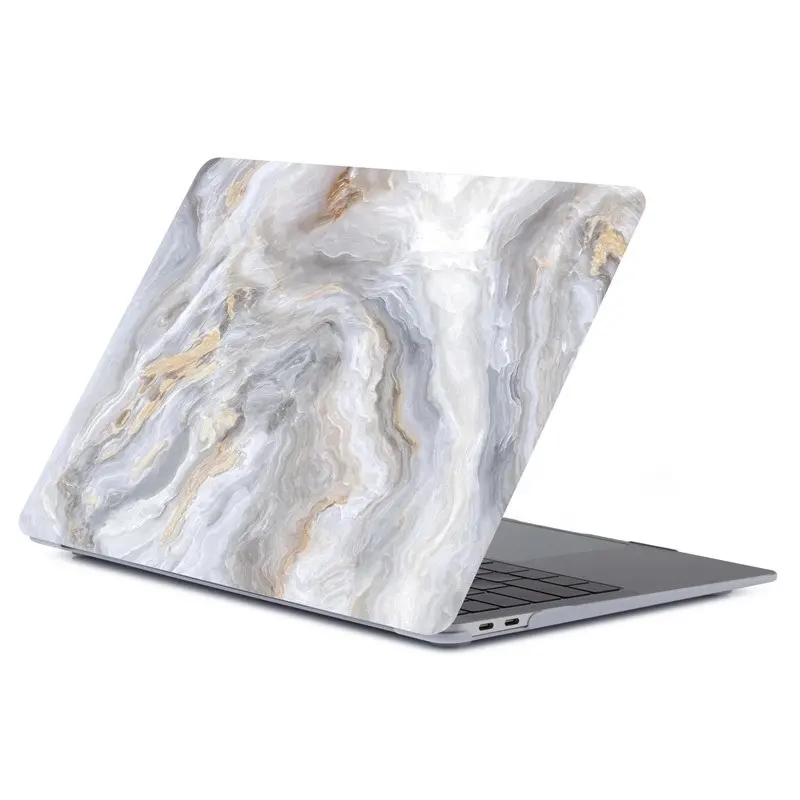 Lüks mermer stil plastik sert koruyucu kılıf Macbook Air 13 için Laptop çantası